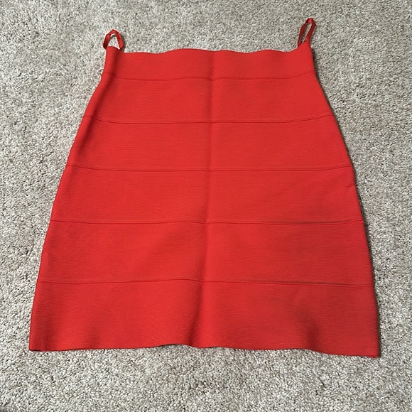BCBG bandage mini skirt orange curry red Size Small - Picture 3 of 6